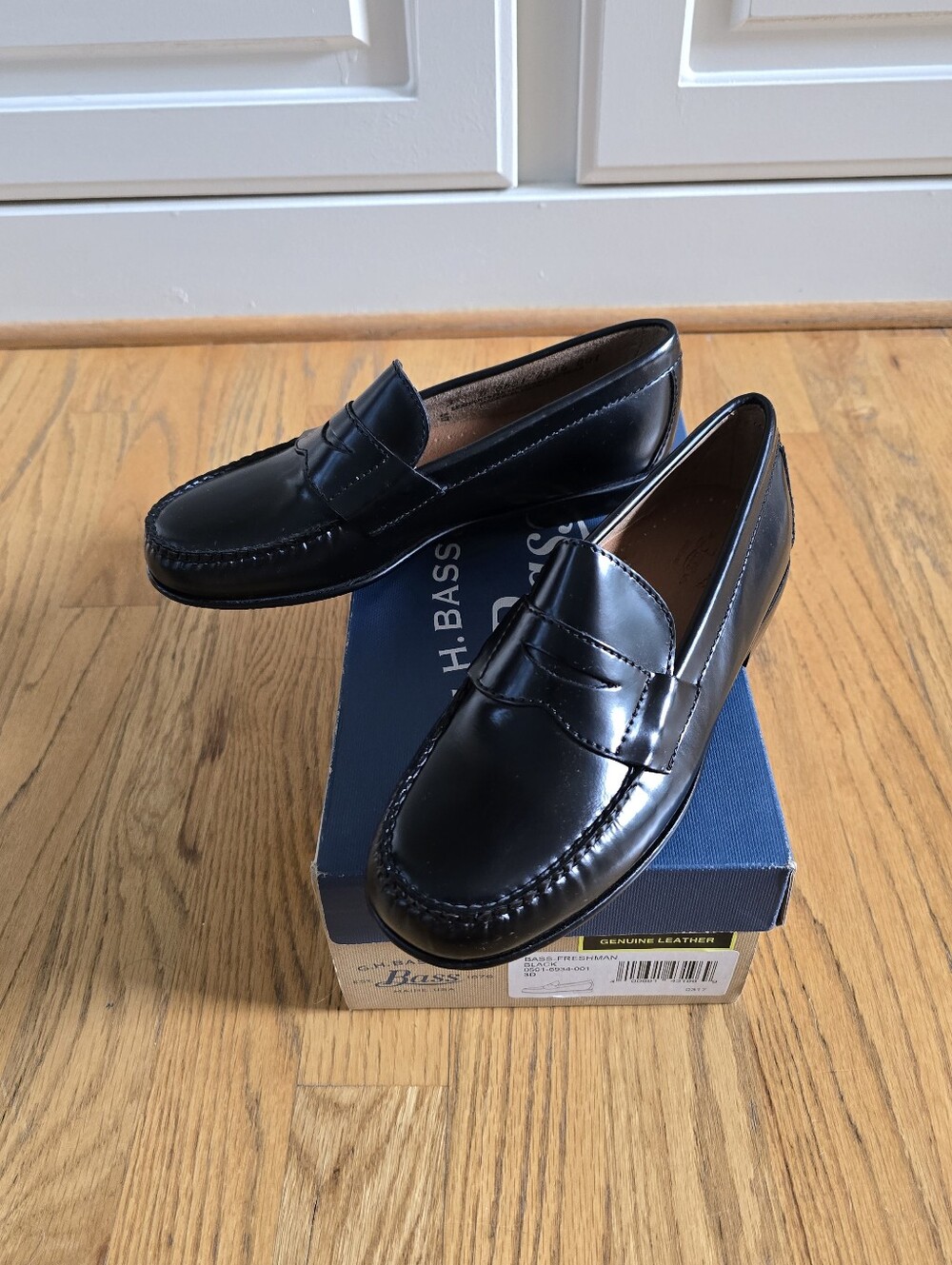 G.H. Bass & Co. Boy's Black Leather Weejuns Penny Loafers